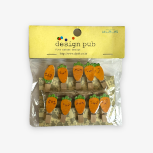 Pinzas de Madera Kawaii Zanahorias